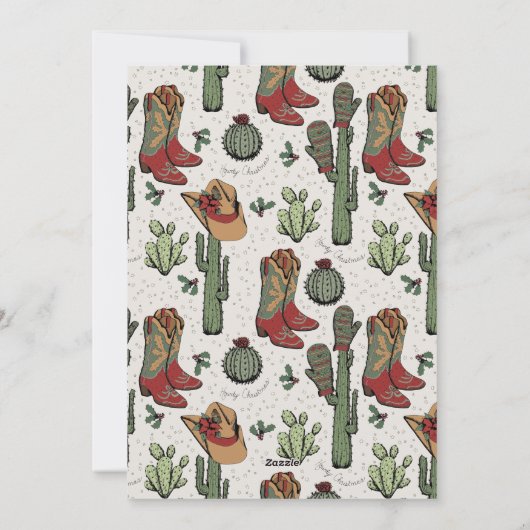 Country Christmas Wreath Bedankt Card Feestdagenkaart (Achterkant)