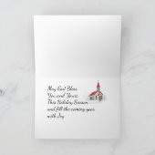 Country Church Kerst Kaart (Binnen)