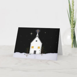 Country Church Large Font kerstKaart Feestdagen Kaart