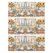 Country Classics Retro Keuken met Zonnebloemen Tafelkleed (Voorkant)