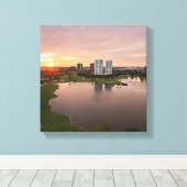 Country Club at sunset, Aventura, Florida Canvas Afdruk (Insitu (Houten vloer))
