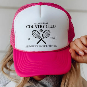 Country Club Bachelorette Party Tennis Meisjes Tri Trucker Pet