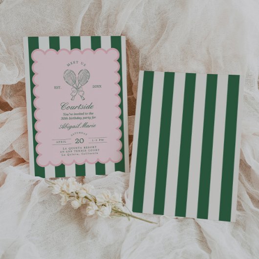 Country Club Court Side Racquet Tennis Birthday Kaart