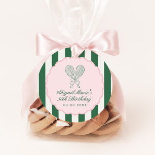 Country Club Courtside Racquet Tennis Verjaardag Bedankjes Labels