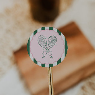 Country Club Courtside Racquet Tennis Verjaardag Ronde Sticker