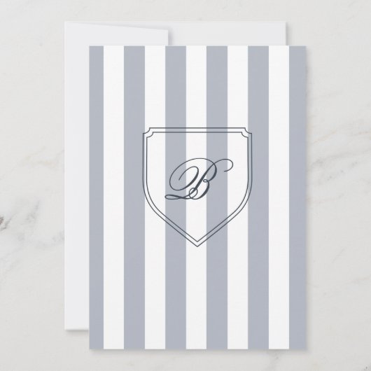 Country Club Formele Elegante Blauwe Gestreepte Hu Kaart (Achterkant)