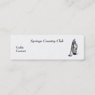 Country Club Golf Caddy Card Mini Visitekaartje