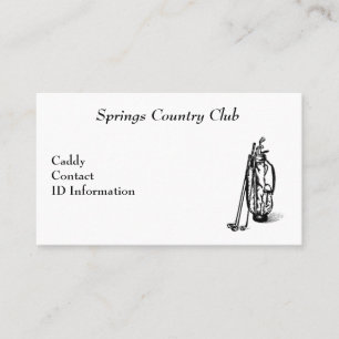 Country Club Golf Caddy Card Visitekaartje