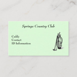Country Club Golf Caddy Card Visitekaartje