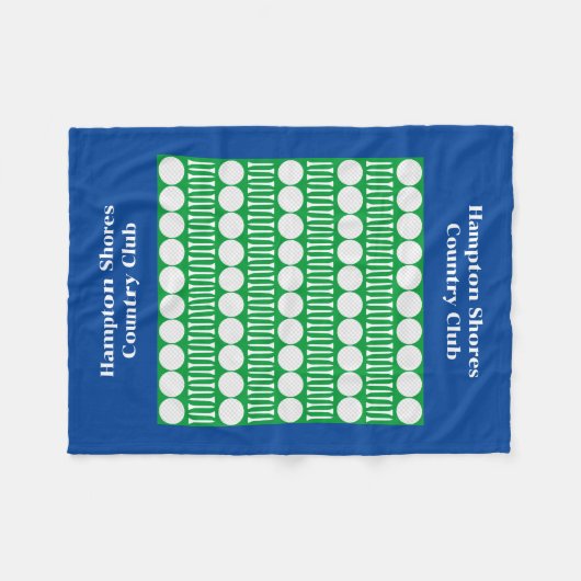 Country Club Golf Winkelwagen Blauw Fleece Deken (Voorkant (Horizontaal))