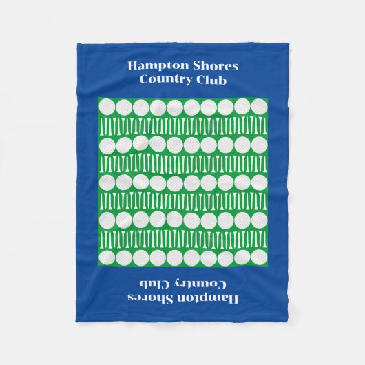 Country Club Golf Winkelwagen Blauw Fleece Deken (Voorkant)