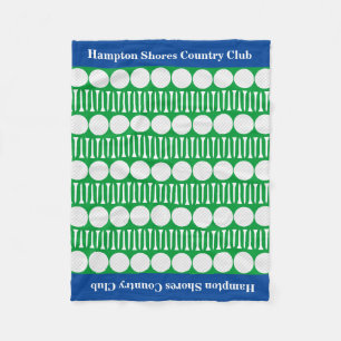 Country Club Golfkar Blauw/Groen Fleece Deken