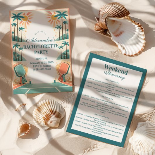 Country Club Pickleball Bachelorette Kaart