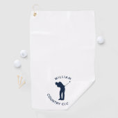 Country Club Spelers Navy Blue Custom Golfhanddoek (Insitu)