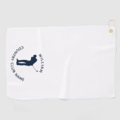 Country Club Spelers Navy Blue Custom Golfhanddoek (Horizontaal)