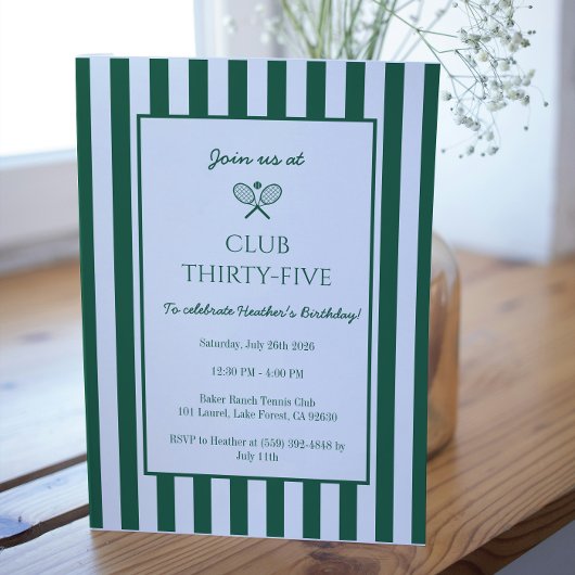 Country Club Tennis Verjaardagsfeestje Groene Stre Kaart
