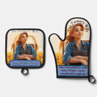 Country Cosy Hay Oven Mitt en Pot Holder Set