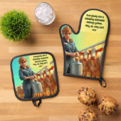 Country Cosy Melkoven Mitt en Pot Houder Set (Top down)