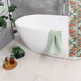 Country Cottage Bloemenpatroon Douchegordijn