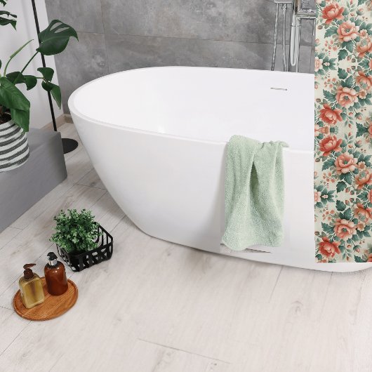 Country Cottage Bloemenpatroon Douchegordijn