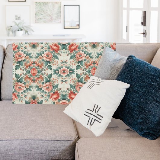 Country Cottage Bloemenpatroon Fleece Deken