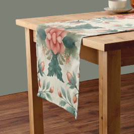 Country Cottage Bloemenpatroon Korte Tafelloper