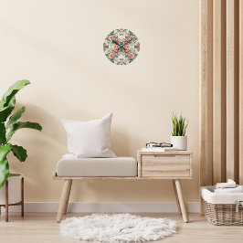 Country Cottage Bloemenpatroon Ronde Klok