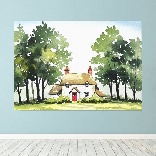 Country cottage Canvas Afdruk (Insitu (Houten vloer))