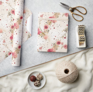 Country Cottage Floral Wrapping Paper Cadeaupapier