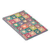 Country Cottage Paw Prints en Harten Notitieboek (Rechterzijde)