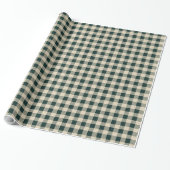 Country Cottage Plaid Groen Cadeaupapier (Uitgerold)