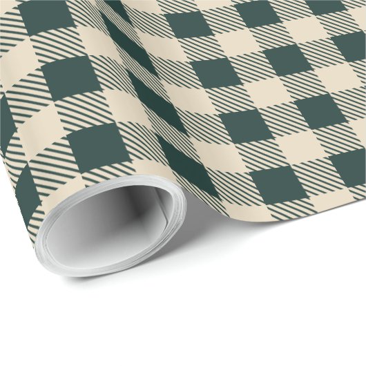 Country Cottage Plaid Groen Cadeaupapier (Rol Hoek)