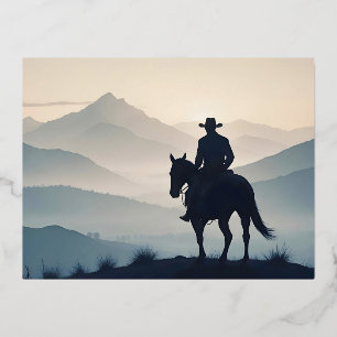 Country Cowboy Adventure Outdoors Natuur Escape Folie Feestdagen Briefkaart