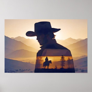 Country Cowboy Adventure Outdoors Natuur Escape Poster