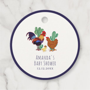 Country Cowboy Cactus Haan Kip Baby Shower  Bedankjes Labels