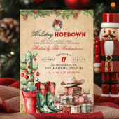 Country Cowboy Christmas Holiday Hoedown Party Kaart