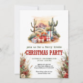 Country Cowboy Christmas Party Invitation Kaart (Voorkant)