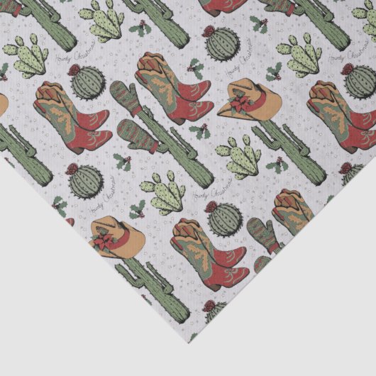 Country Cowboy Howdy Christmas Grey Tissuepapier (Detail)