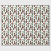Country Cowboy Howdy Kerstmis Cadeaupapier (Vlak)