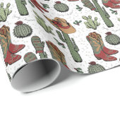 Country Cowboy Howdy Kerstmis Cadeaupapier (Rol Hoek)