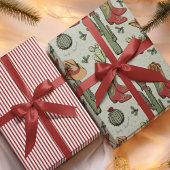 Country Cowboy Howdy Kerstmis Inpakpapier Vel