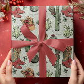 Country Cowboy Howdy Kerstmis Inpakpapier Vel