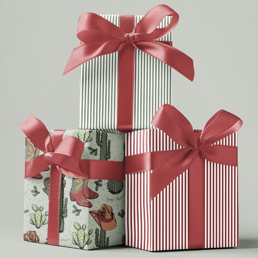 Country Cowboy Howdy Kerstmis Inpakpapier Vel