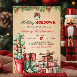 Country Cowboy Kerstvakantie Hoedown Feest Kaart