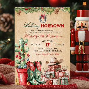 Country Cowboy Kerstvakantie Hoedown Feest Kaart