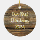 Country Cowboy Laarzen Koppels Eerste Kerst Keramisch Ornament (Achterkant)