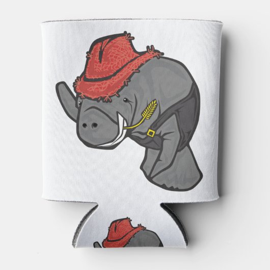 Country cowboy manatee in overalls blikjeskoeler (Voorkant)