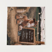 Country cowboy paard Zwangerschap Aankondiging Wandkleed (Voorkant (horizontaal))