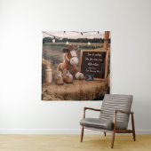 Country cowboy paard Zwangerschap Aankondiging Wandkleed (In situ)