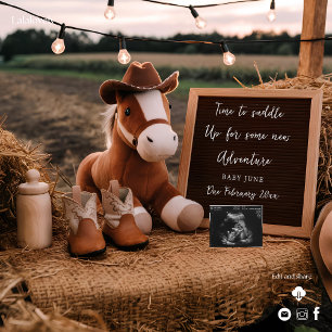 Country cowboy paard Zwangerschapsaankondiging Feestdagenkaart